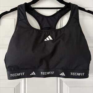 Adidas Techfit Medium Support Racerback Sports Bra in Black